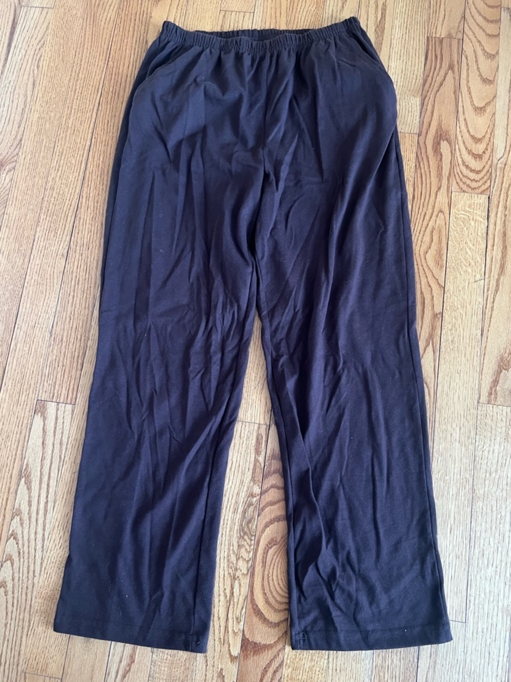 White Stag Wide Leg Brown Pants Size S Petite (4/6) Stretch Elastic Travel Comfy